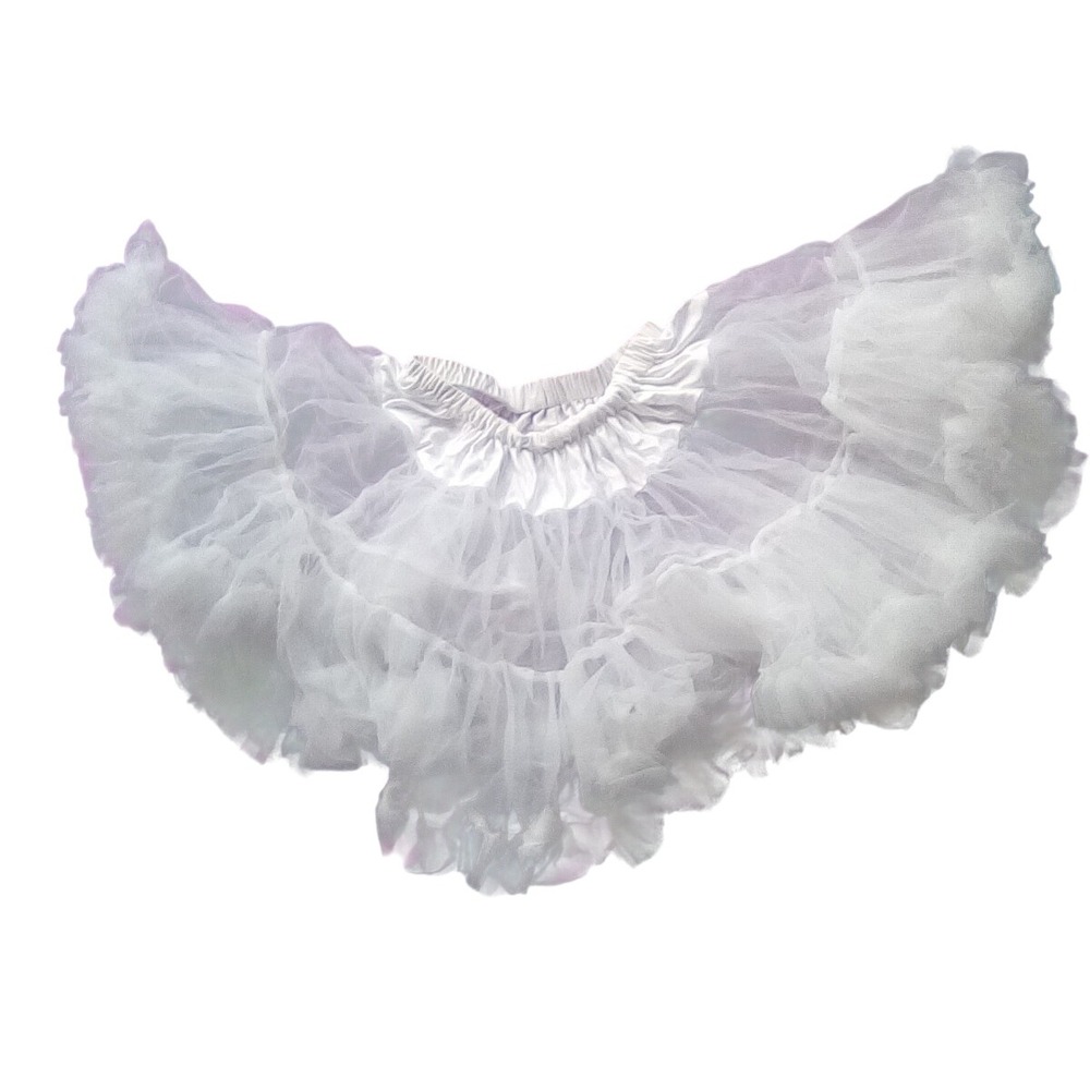 Leg Avenue White Tulle Petticoat Multi Layer Ruffle Tutu Skirt One Size 8990